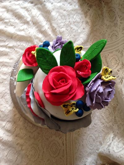Roses and Peonies  - Cake by Nadine Makhani