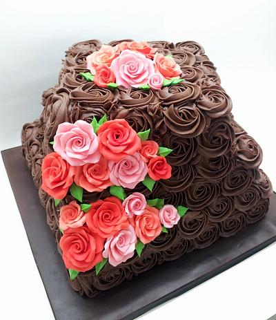 Chocolate Buttercream Wedding Cake  - Cake by Sarah Poole