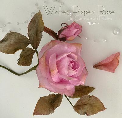 Wafer Paper Rose  - Cake by Griselda de Pedro