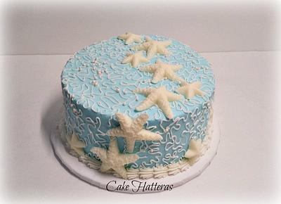 Starfish Wedding - Cake by Donna Tokazowski- Cake Hatteras, Martinsburg WV