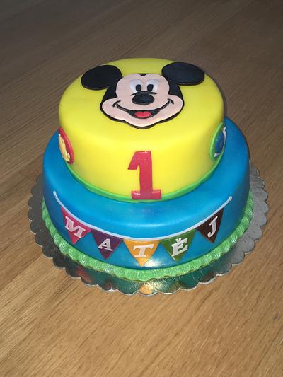 Mickey cake for baby boy - Cake by Mooonki