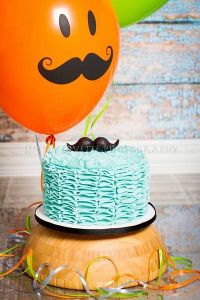 Mustache and Ruffles - Cake by CrystalMemories