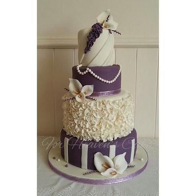 Cala Lilies and Cadbury Purple Wedding Cake - Cake by Bobbie-Anne Wright (For Heaven's Cake)