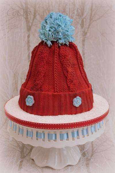 winter wooly knitted hat cake  - Cake by Lynette Brandl