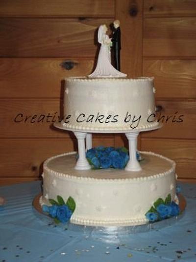 Blue roses wedding - Cake by Creative Cakes by Chris