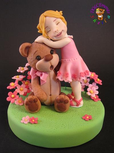 girl and bear - Cake by Sheila Laura Gallo