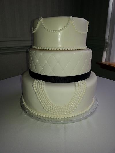 Diamonds & Pearl Themed Wedding Cake - Cake by Nicole Verdina 