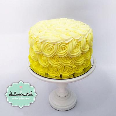 Yellow Flowers Cake - Torta de Flores Amarillas - Cake by Dulcepastel.com