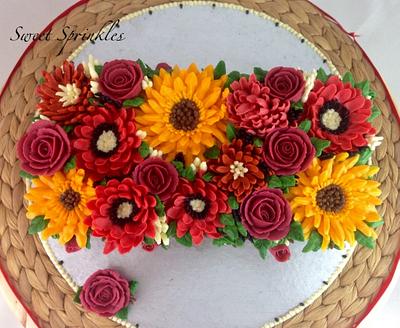 Buttercream Flowers - Cake by Deepa Pathmanathan