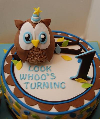 Look Whoo's Turning ONE!  - Cake by It's a Cake Thing 