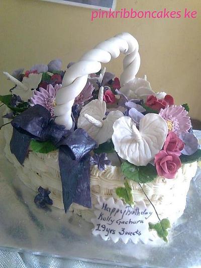 flower basket cake - Cake by Pinkribbon cakedelight (Marystella)