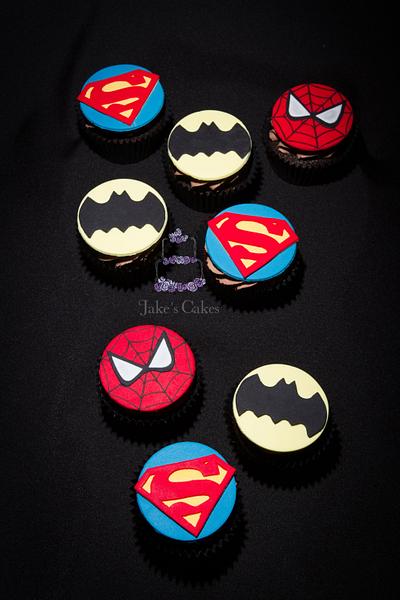Hand Cut Superhero Cupcakes - Cake by Jake's Cakes