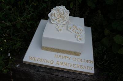 Golden Wedding Anniversary Cake - Cake by Let's Eat Cake