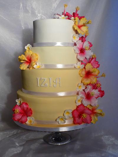 Hibiscus baptism cake - Cake by Mandy
