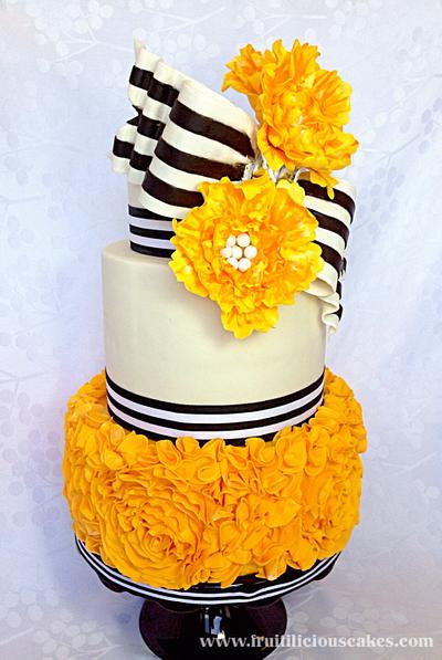 Rosette and Petal Ruffle  - Cake by Fruitilicious Creations & Cakes