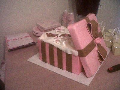 Gift Box Baby Shower Cake - Cake by Sharon Cooper