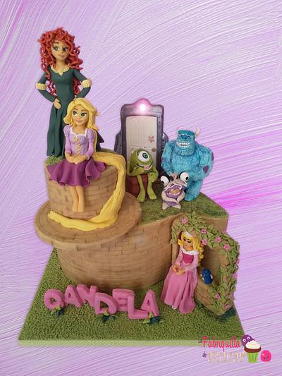 Monsters Inc. and Princess! - Cake by Fabriquilla de Azucar