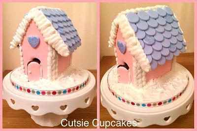 Pink & Blue Gingerbread House - Cake by Cutsie Cupcakes