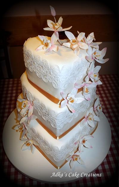 orchid wedding cake - Cake by AdkasCakesCreations