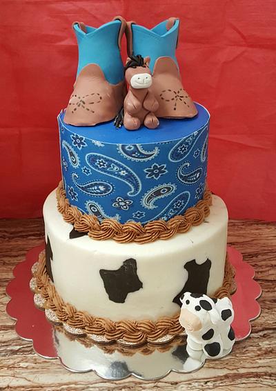 Western baby shower cake - Cake by Tiffany DuMoulin