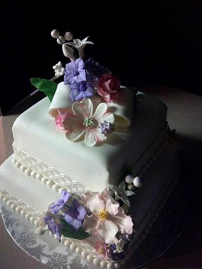 Square Wedding Cake - Cake by Kassie Smith