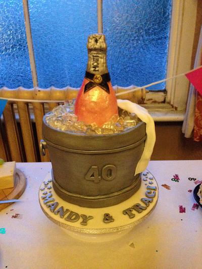 Pink champagne ice bucket - Cake by Donna Sanders
