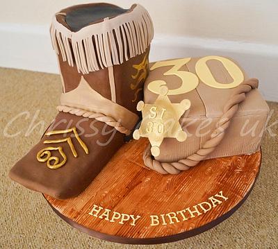 cowboy themed 30th - Cake by Chrissy_Cakes_UK