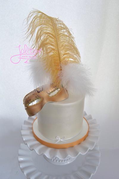 Gold & White Masquerade Cake - Cake by Jolirose Cake Shop