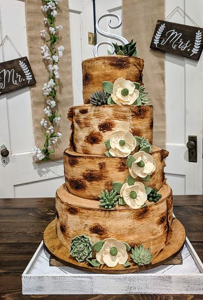 Rustic Wedding Cake - Cake by Della Kelley