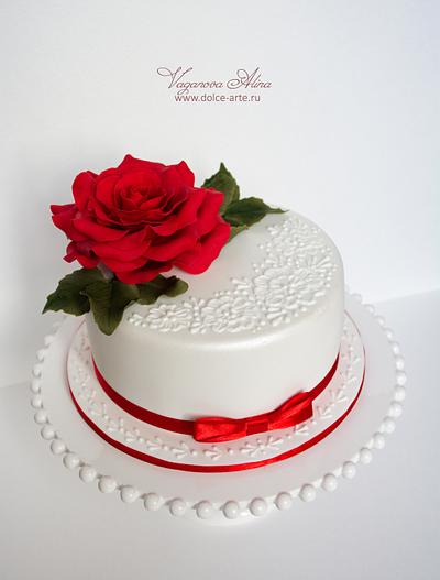 red rose cake - Cake by Alina Vaganova