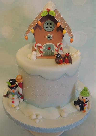 Robins & snowmen - Cake by Shereen