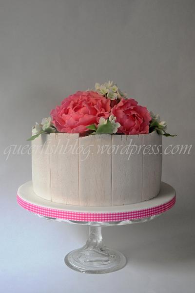 Wedding Cake - Pink Peonies - Cake by Lenka M.