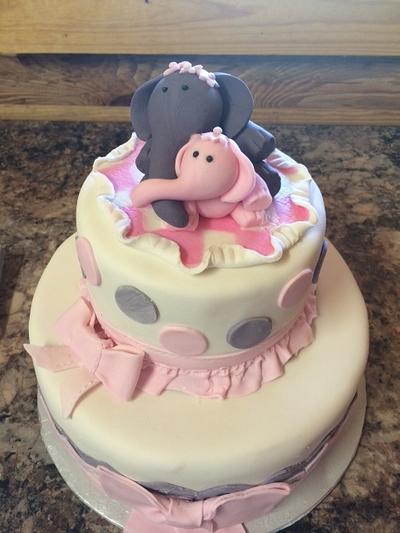 elephant baby shower cake - Cake by mommychef