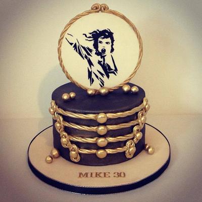 Michael Jackson Birthday cake with handpainted silhouette - Cake by Dee