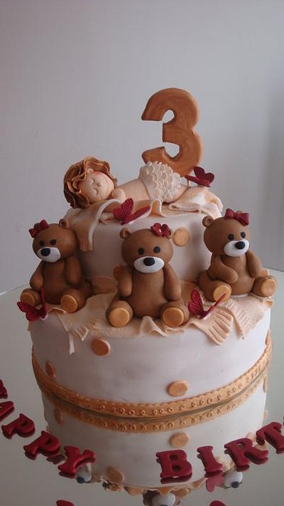 Teddy bear themed cake - Cake by dove