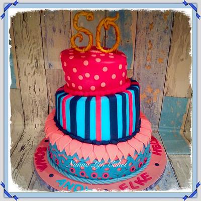 Topsy turvey 50th joint birthday cake - Cake by Nanna Lyn Cakes