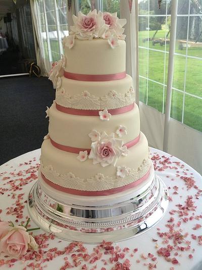 Dusky Pink wedding Cake - Cake by Keeley Cakes