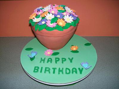 Flower Pot Cake - Cake by Sarah