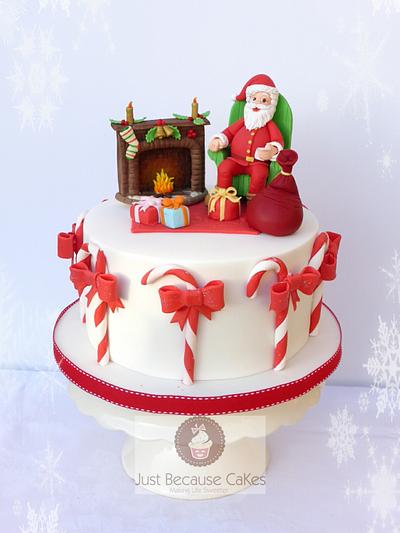 Santa and Candy Canes  - Cake by Just Because CaKes