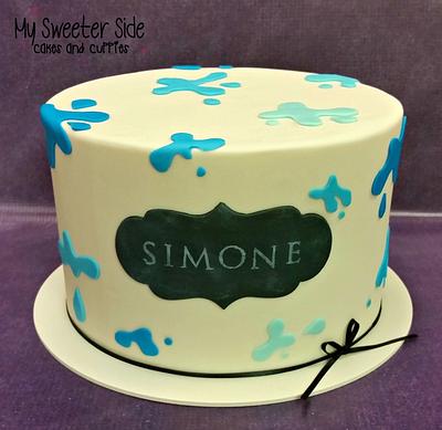 Paint splatter  - Cake by Pam from My Sweeter Side