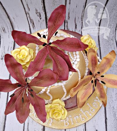 Lilly and Rose Cake - Cake by Sensational Sugar Art by Sarah Lou