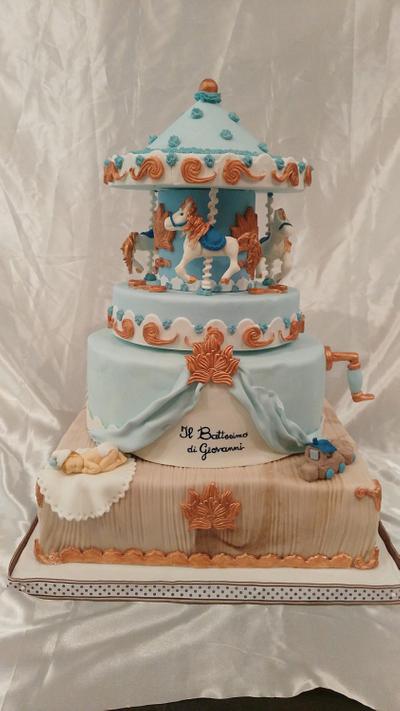 Carousel Christening cake - Cake by BakeryLab