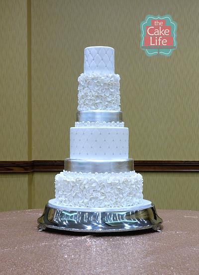 Elegant ruffle silver leaf wedding cake - Cake by The Cake Life