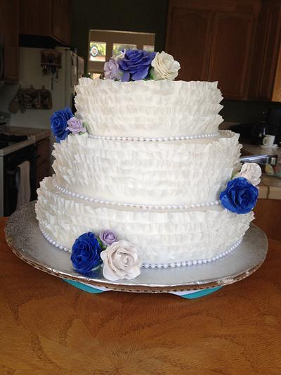 Wedding Ruffles & Roses - Cake by Cil