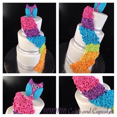 Rainbow ruffle - Cake by Mmmm cakes and cupcakes