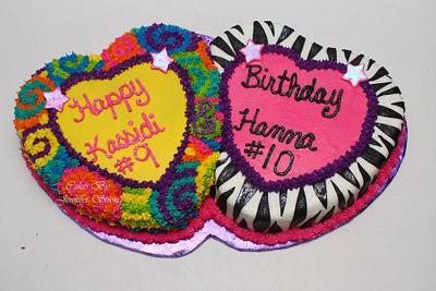 Double hearts Birthday - Cake by Jennifer Strong