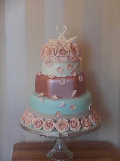 Swans and Roses - Cake by The Vintage Baker