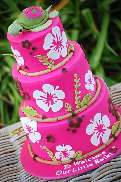 Hot Pink Hibiscus - Cake by Lesley Wright