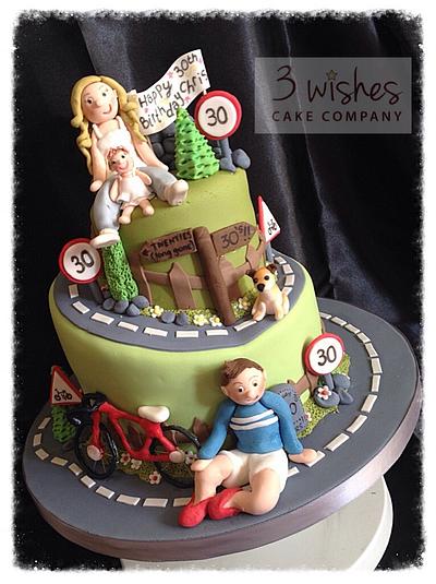 Wonky cycling cake!  - Cake by 3 Wishes Cake Co