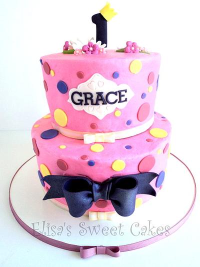 Pink turn one - Cake by Elisa's Sweet Cakes